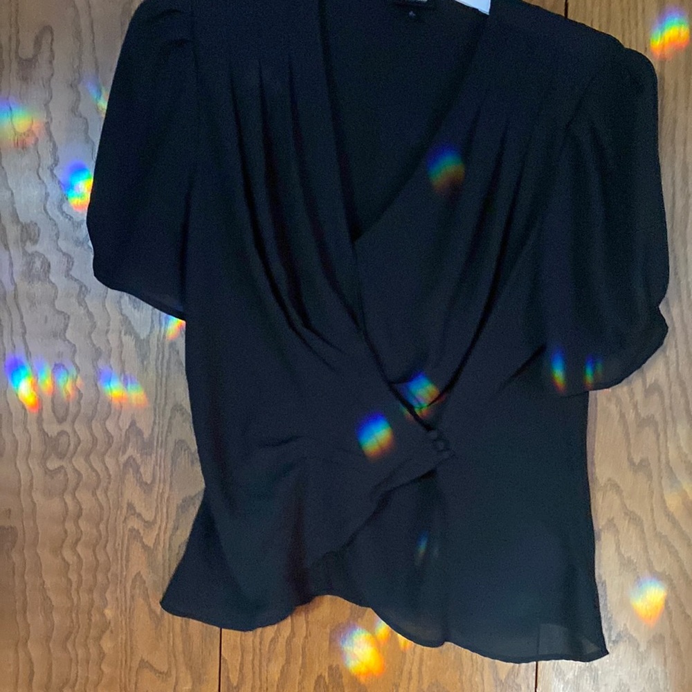 Black faux wrap top